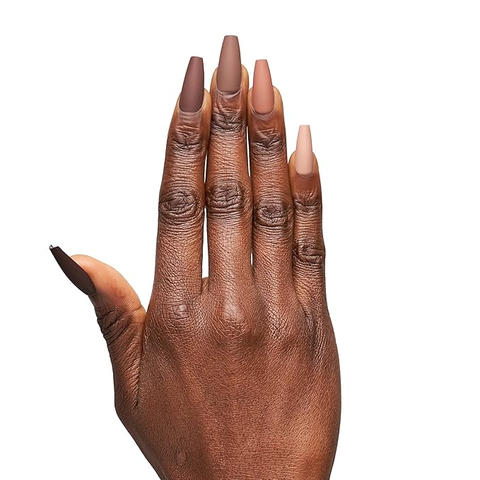 The Nailest - Instant Luxury Acrylic Press-on Nails - Medium Coffin- Earthy Multiplayer