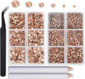 8000pcs Hotfix Rhinestones Flatback,Rhinestones for Crafts Clothes Mixed 6 Sizes, Hotfix Crystals with Wax Pencil Kit, SS4-SS30,Lt.Peach