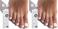 KISS imPRESS Pedicure Press On Toenails, 'Angel Vibes', White, Short Squoval, Nail Kit Includes 24 Press On Toenails, Prep Pad, Mini Nail File, & Pedicure Stick (Pack of 2)
