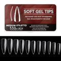 Soft Gel Curved Nail Tips, Full Cover Clear Gelly False Nail, Half Matte Acrylic Fake Nail, Press on Nail Tips Set for Extension, Home DIY Salon Manicure Nail art (Eagle Claw, 550PCS)