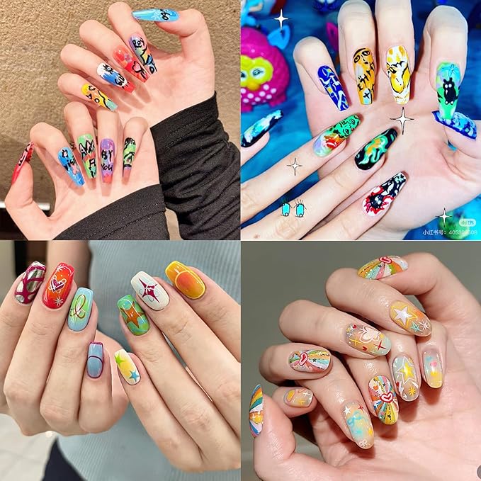 12 Colors Nail Art Pens Set, 2026 Newly Upgraded Nail Art Markers, 0.5MM Nail Polish Pens, Waterproof Quick-Drying Nail Art Marker Pens for Home & Salon Nail DIY Graffiti Dotting Drawing Painting