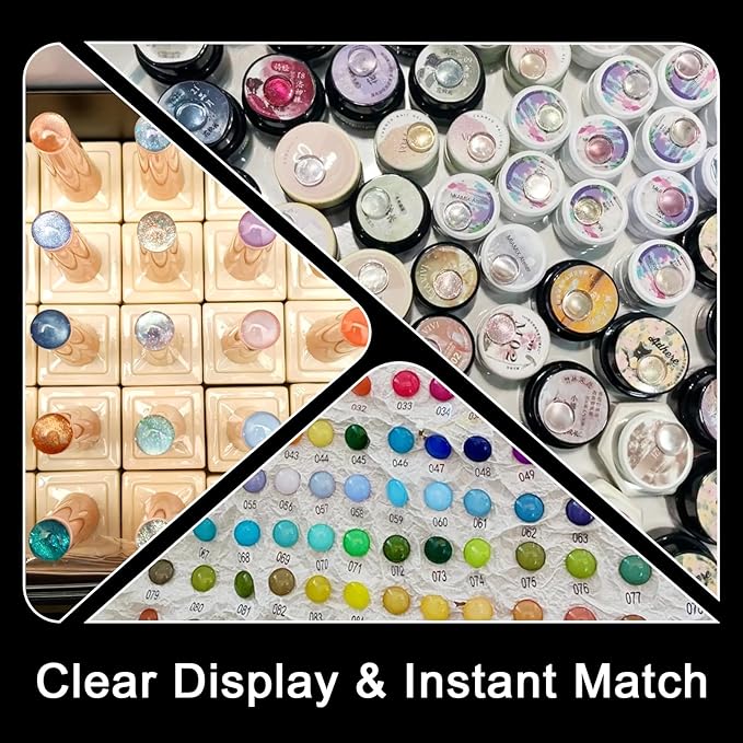 Allstarry Nail Swatches, 600Pcs Nail Polish Swatch Dots Round Nail Color Swatches Clear Transparent Nail Polish Display Nail Sample Swatches for Gel Polish Nail Art Practice Tips Swatch Book