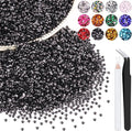 12000PCS 2mm Resin Rhinestones Bulk for Crafting (Black), Flatback Bedazzling Crystals for Crafts DIY Nail Decoration, Gems Charms for Tumbler Shoes Clothing Fabric with Pickup Pen and Tweezers