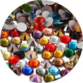 NCB 2000pcs Flatback Round Glass Nail Art Rhinestones Crystal for DIY Making Accessories Shoes, Clothes, Face Art, Bags, Manicure (Multicolors, SS8 2000pcs)