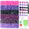 RODAKY Resin Rhinestones Kits 2/3/4/5mm Flatback Jelly Rhinestones Bulk Bedazzling Crystal Gems Beads Stone for Manicure DIY Crafts Mugs Bottles Tumblers Clothes Face Makeup (A-Set 2)