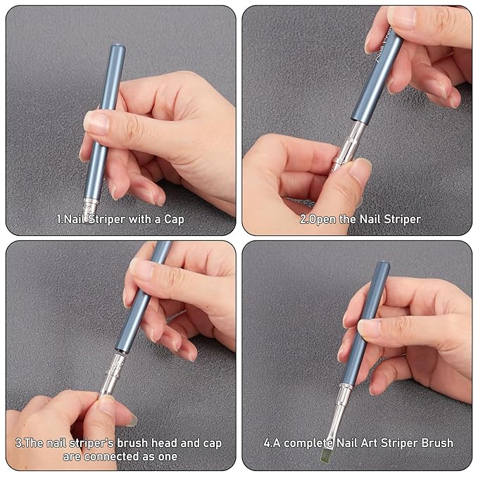 DANNEASY Nail Art Brushes for Gel Polish, Angled Nail Polish Clean Up Brushes For Cleaning Polish Mistakes on the Cuticles, Gel Nails Art Brush Design Tools Acrylic Manicure Brushes