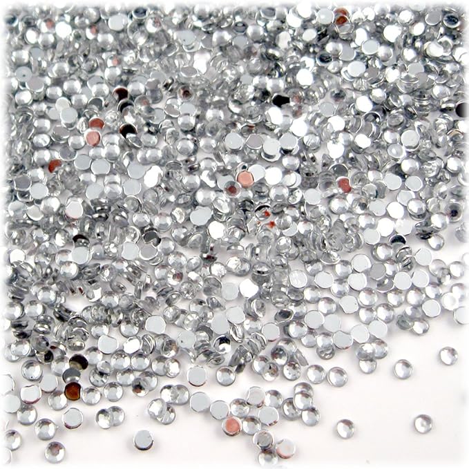 The Crafts Outlet 5,000pc Rhinestones Round 2mm Tiny for Nails - Flatback Emerald Green EGR