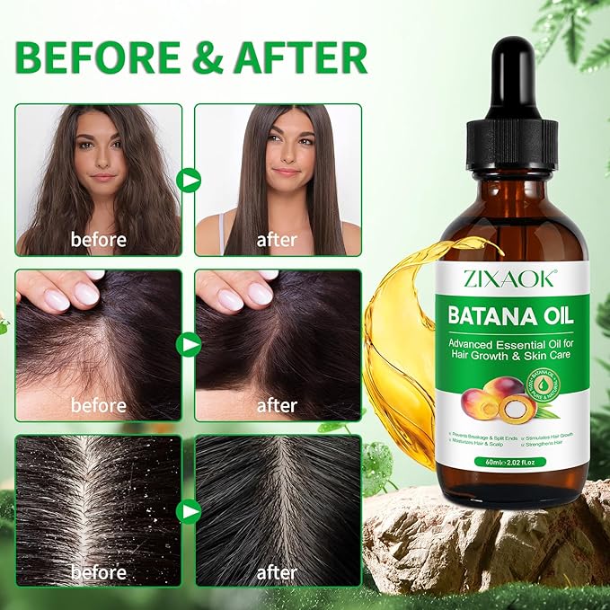 Batana Oil - Organic Cold-Pressed Hair Treatment for Growth, Eyelashes, Eyebrows, Skin & Nails