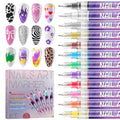 EBANKU 12 Colors Nail Art Pens Kit 0.5MM Ultra-Fine Tip 3D Nail Polish Pens Quick-Dry Acrylic Paint Pens Nail Markers Dotting Tools for Valentine's Heart Nails Home & Salon Manicure