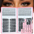 Lash Clusters Kit with Spikes, 80D+100D Left Right Eyelash Clusters Extensions Individual D Curl Fluffy Wispy False Eyelashes DlY Manga Lashes Extension Kit (12-22mm, Left Right Lash Clusters Kit)