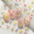 Flower Nail Stickers Elegant Art Floral Nail Decals Charms 3D Self-Adhesive Bouquet DIY Date Spring Summer Nail Supplies Manicure for Nail Decorations 3 Sheet
