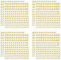 PATIKIL 1320 Pcs Acrylic Gem Sticker, 4 Size 3/4/5/6mm Self Adhesive Rhinestones Face Gem Stones Bling Jewelry for Nail Art Craft Clothes DIY Makeup Decoration Party, Gold Yellow