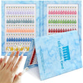 120 Magnetic Nail Color Book,Leather Magnetic Color Display Book with 120 Magnetic Tips & 1-120 Number Labels,Perfect for Nail Polish Nails Art Design(Blue)