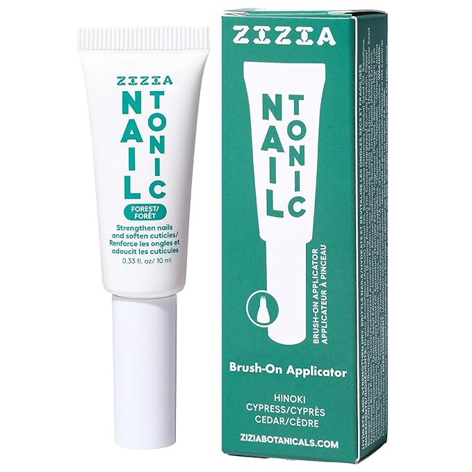 Zizia Forest Nail Tonic – Nail and Cuticle Oil with Squalane, Rice Protein, Jojoba – Natural Hinoki, Cedar, & Cypress Scent – Vegan, Cruelty Free Formula – Travel Essentials - 0.33 fl oz (10 ml)