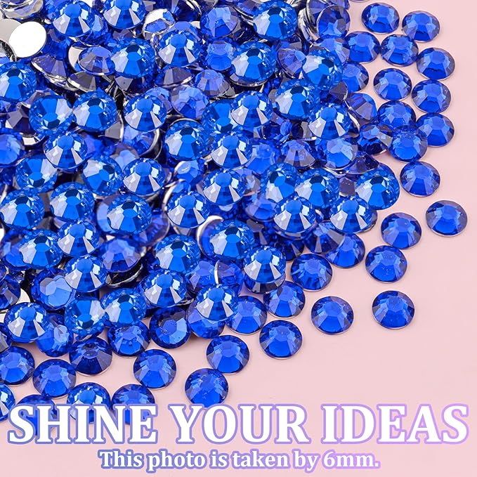 30000Pcs Resin Rhinestones for Bedazzling with Tweezers, Royal Blue Rhinestones for Crafting with B7000 Jewelry Glue for DIY Crafts Clothing Tumblers Shoes Fabric Nail Art