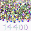 Flatback Rhinestones Bulk, 14400PCS Crystal AB Rhinestones for Clothes DIY Decoration Crafts, Crystal AB, SS20, 4.6-4.8mm