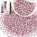 3000PCS SS20/5mm Crystal Rhinestones (Light Pink) with 2Pcs 10ml B7000 Jewelry Glue, Bedazzling Flatback Glass Rhinestones for Crafting, Gems Diomand Charms for Tumbler Shoes Clothing Mugs Nail Art