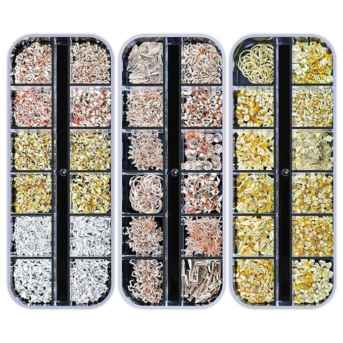 Artdone 12 boxes Nail Rhinestones,Nail Gems Nail Diamonds,Nail Art Studs Nail Crystals Nail Sequins for Nails Kit with 1 Tweezers and 3 Pen for Nail Art Supplies Accessories……