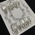 Luxury Press on Nails Medium Stiletto Handmade Eagle Claw Unique Reusable ABS Material Fake Nails Cat Claw False Nails with Glitter Rhinestones Designs Glossy Glue on Nail Curved Thick Acrylic Nail(M)