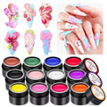 SAVILAND 3D Nail Gel Set: 12 Colors Non-Sticky Soak Off 3D Sculpting Gel for Nail Art Painting Drawing Hand Carving Molding with Sculpture Pen for 3D Nail Art Design Home Salon Manicure DIY