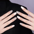 DANNI & TONI Semi Cured Gel Nail Strips Bowknot Silver Mirror Gel Nail Wraps UV Nails 28 Stickers Gift for Women | Silver Embrace
