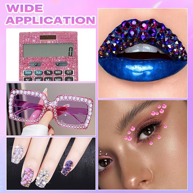 22300Pcs Flatback Purple Rhinestones for Bedazzling, 3mm-6mm Jelly Bedazzling Resin Gems, Purple Gems AB Bedazzling Kit for Crafting Nails Face Makeup Crafts Tumblers