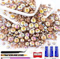 60g Light Coffee AB Flatback Half Round Pearls Mixed Size 3-10mm Resin Craft Beads for Nail Art, Face Gems, DIY Jewelry Making