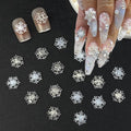 100pcs Snowflake Nail Art Decorations Christmas Iridescent Nail Art Charms White Transparent Snowflake Nail Supplies Mini Flatback Snow Shape Nail Art Accessories for Women Girls Manicure Decoration