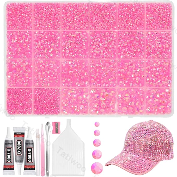 20000Pcs Pink Flatback Jelly Resin Rhinestones for Bedazzling, Mix Sizes Crystal Rhinestones Gems, Pink Gems Bedazzling for Crafting, Flatback Rhinestone for DIY Face Makeup Crafts Tumblers