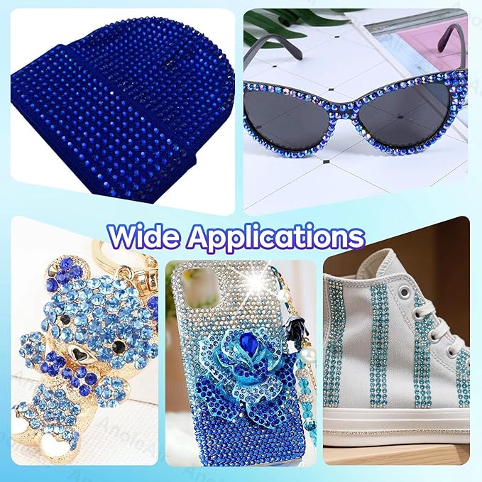 26000PCS Mixed Blue Resin Flatback Rhinestones for Crafting, Resin Rhinestones for Bedazzling Kit, 2/3/4/5/6mm Flatback Gems Jewels for DIY Mugs Tumblers Clothing Shoes Nail Art