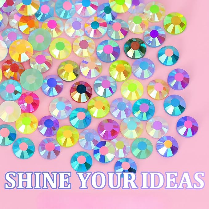 40 Colors Flatback Resin Jelly Rhinestones, 3mm 32000 Pieces with B7000 Glue for Bedazzling, Crafting, Clothing, Shoes, Nail Art, Diamond Art