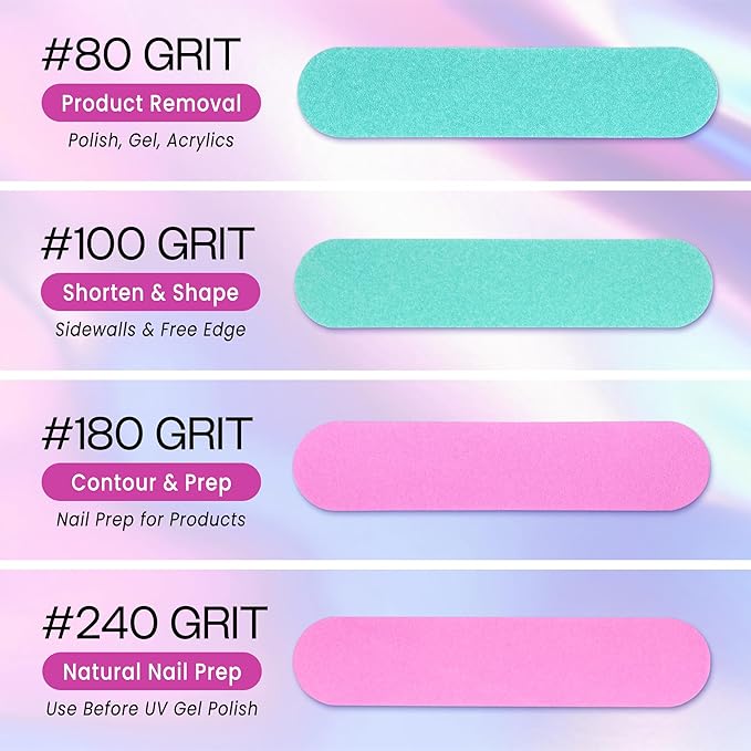 25PCS Mini Size PANA Professional Double Sided Nail Files - Pink&Teal, 100/100 Grit - Emery Board Nail Buffering File Manicure Pedicure Nail Polisher Washable