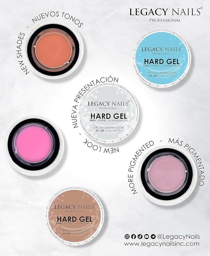 Legacy Nails Hard Builder Gel - Sculpt And Build Nail Extensions - Improve Damaged or Weak Nails - Lightweight, Strong and Long-wear - Professional Quality (Clear)