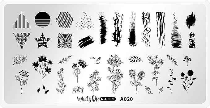 Whats Up Nails - A020 Floralize Your Texture Stamping Plate for Nail Art Design