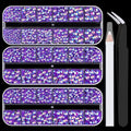 5000PCS Resin Rhinestones with Tweezers for Crafting, 2/3/4/5/6mm Flatback Jelly Rhinestones, 3 Box Dark Purple AB Non Hotfix Crystal Gems for DIY Crafts Mugs Tumblers Clothes Makeup Nail