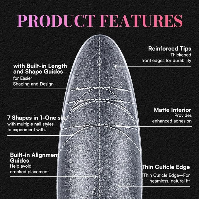 Makartt Long Almond Nail Tips: with Scales for Convenient Shape, Matte, 240 PCS, 15 Sizes, Fake Nails Stiletto - Full Cover Acrylic Press On Nail Extensions Manicure DIY Home for All Nail Beds
