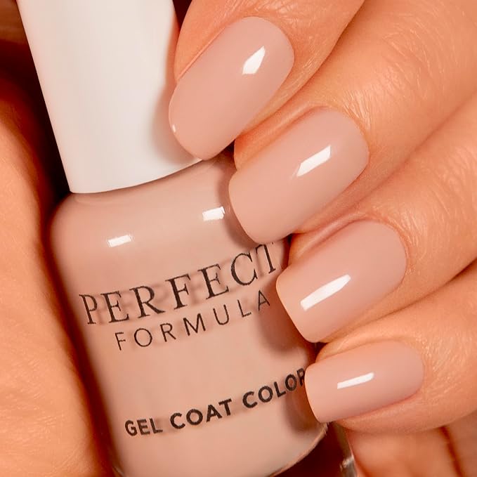 Perfect Formula Gel Coat Manicure Set - Nail Strengthener, Keratin Nail Treatment, Pink, Powder Pink, Taupe and Clear - Nail Strengthener for Damaged Nails - Made In The USA, 0.17 Fl Oz (4 Pieces)