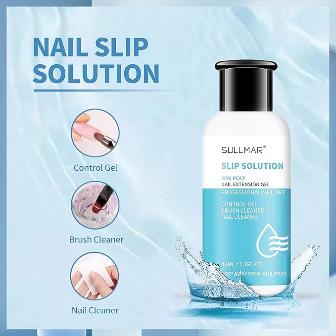 Slip Solution Liquid Poly Nail Gel Slip Solution for Poly Nail Gel Nails Slip Solution 1.35FL.OZ