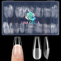 UNA GELLA Medium Coffin Nails Tips Gel Nail Tips Coffin 120pcs Half Matte Acrylic Full Cover Nail Tips Fake Nails Clear C offin Press on Nails for Nail Extensions Home DIY Salon 12 Sizes
