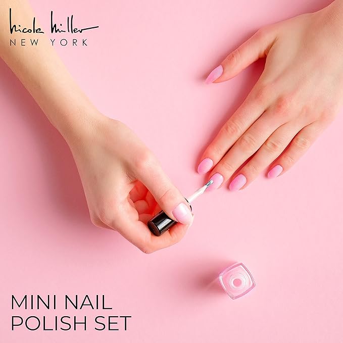 Nicole Miller Mini Nail Polish Set – Glossy, Vibrant Colors for Fingernails & Toenails, Purple