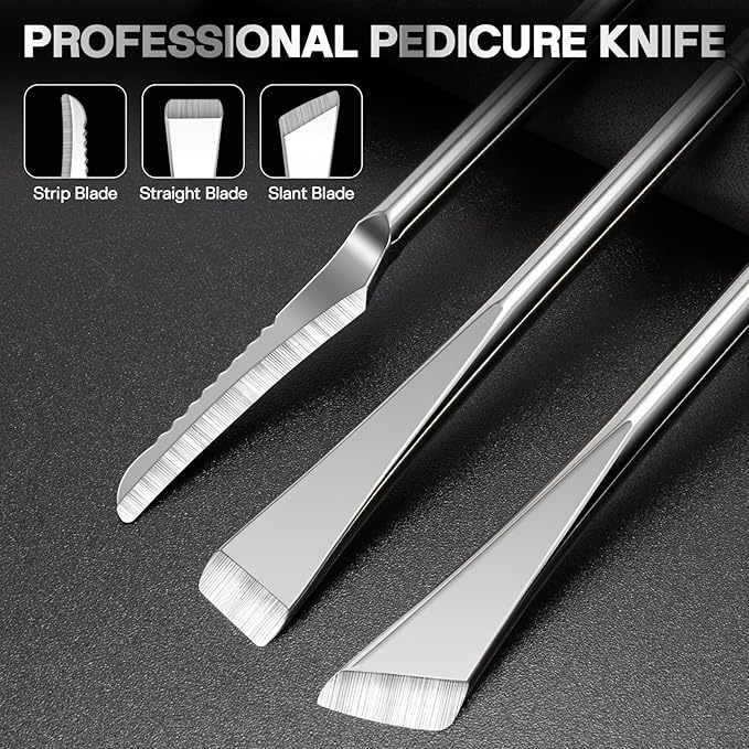 6PCS Ingrown Toenail Treatment Set, Professional Pedicure Tools for Feet, Ingrown Toenail Removal Kit with Leather Case Foot Nail Care Tools Manicure Set for Ingrown Toenails Calluses Corn & Dead Skin