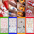 24 Sheets Seasonal Nail Art Stickers, Four Season Variety Pack All Holiday Nail Decals, Self-Adhesive Varied Design for Flowers Butterflies Halloween Christmas Spring Summer Fall Decoration