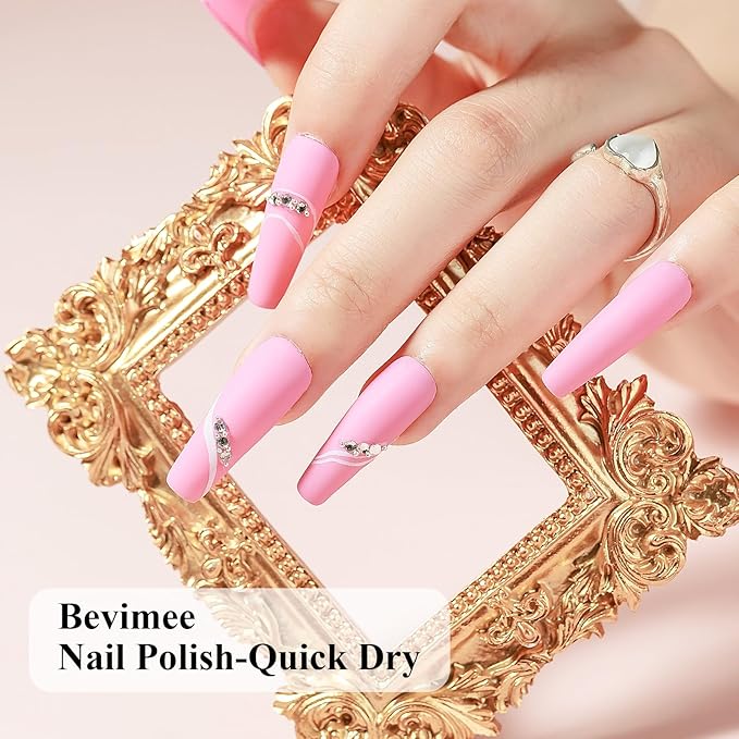 Nude Nail Polish Set: Quick Dry Pink Nail Lacquer Non Gel Regular Sheer Colors White Light Pink Natural Fingerpolish Fast Drying DIY Valentine's Day Gift for Women, 6 Colors 8lm/0.27fl.oz