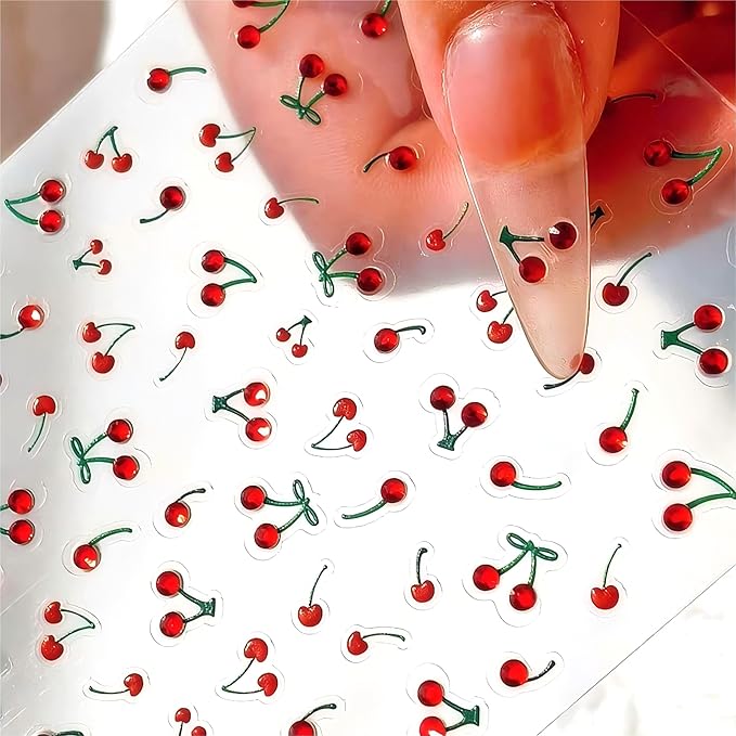Dedyel Food Nail Art Stickers 3D Cake Dessert Donut Ice Cream Cookies Fruit Bread Self-Adhesive Nail Stickers for Women Girls Kids