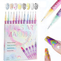 12 Colors Nail Art Pens, 0.5mm Fine Tip Nail Art Makers for DIY Nail Art, Detailing & Decoration, Intricate Line Drawing, Dotting & Nail Art, Salon Home Nail DIY Kit