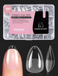 Beetles Extra Short Almond Nail Tips, 12 Sizes 288 PCS Pre-Shaped Clear Full Cover Etch Gel Nail Tips Clear Acrylic Press on Nails Extension for Girls Women Nail Art Design, Nail Glue Needed