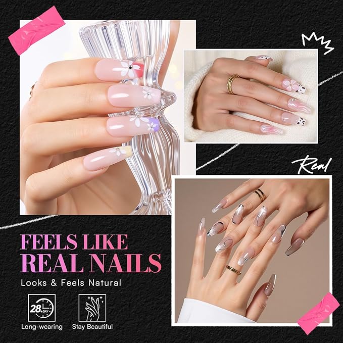 Makartt Coffin Nail Tips: Medium, 240PCS, 15 Sizes, Half Matte, Clear Acrylic, Full Cover Ballerina Press on Nails Extensions Supplies Salon and DIY Extension for Long-Lasting Manicure