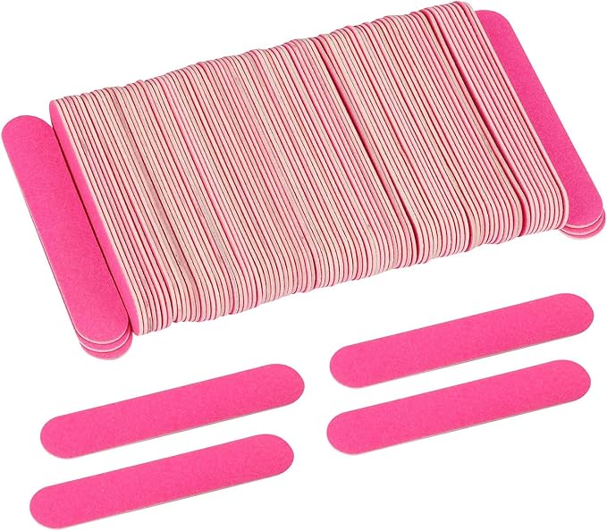 Tbestmax 200 Disposable Mini Nail File Bulk 3.4 inch Double Sided Emery Boards for Fingernail Tools 150 Grit