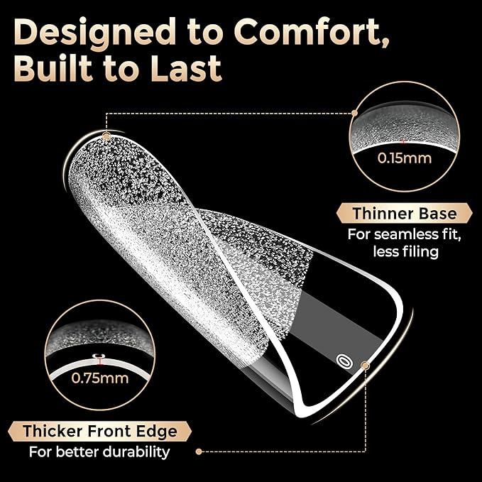 Square Nail Tips: 504pcs Soft Gel Extra Short Press on Nails, 12 Sizes XS Full Cover Clear XXS Extra Small Square Gel Nail Tips for Nail Extension DIY Home