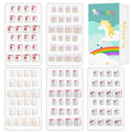 Allstarry 120pcs 5 pack French Children Nails Press on Pre-glue Full Cover Short French False Nail Kits Lovely Gift for Children Little Girls Nail Art Decoration (Flower Series)